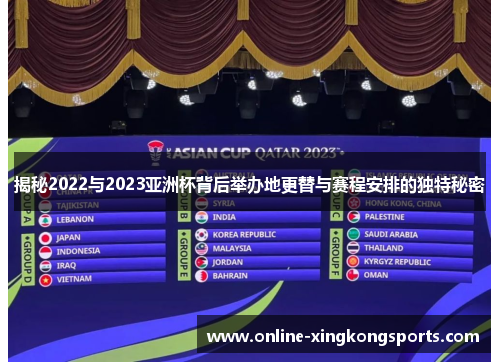 揭秘2022与2023亚洲杯背后举办地更替与赛程安排的独特秘密