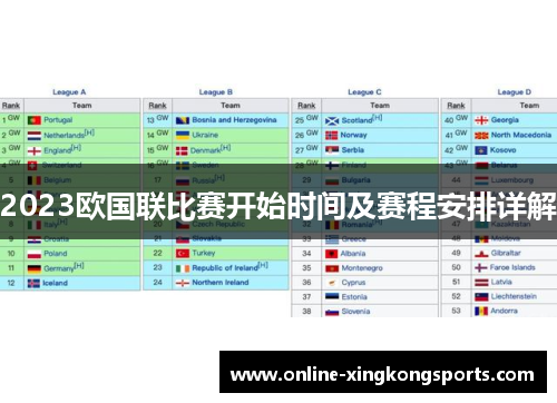 2023欧国联比赛开始时间及赛程安排详解 2023欧国联比赛开始时间及赛程安排详解